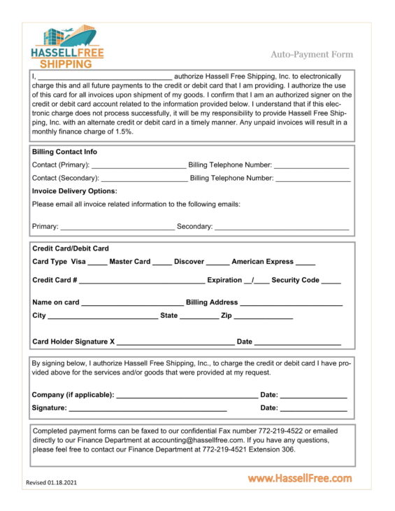 Credit Card Authorization Form-1